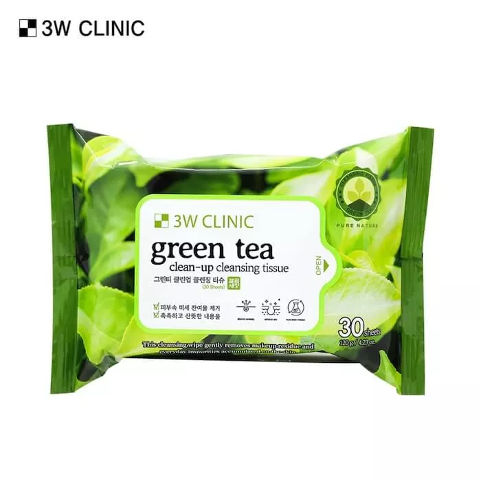 3W Clinic Green Tea Clean-Up Cleansing Tissue 120g (30sheets)
