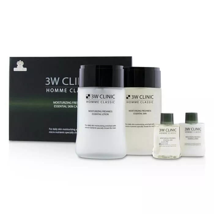 3W Clinic Homme Classic Moisturizing Freshness Essential 2 Items Set Set