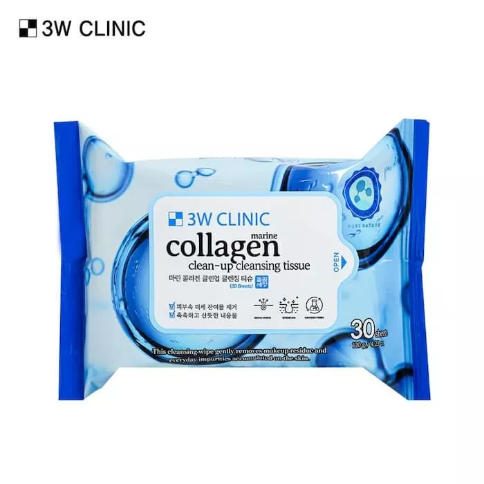 3W Clinic Marine Collagen Clean-Up Cleansing Tissue 120g (30sheets)