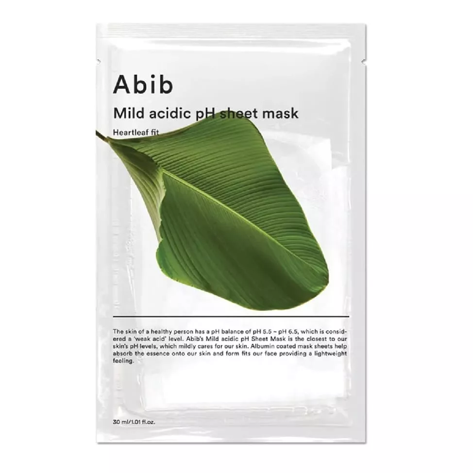 Abib Mild Acidic pH Sheet Mask Heartleaf Fit- 10 Sheets