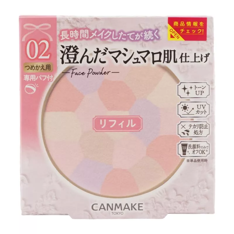 Canmake Marshmallow Finish Powder ~Abloom~ SPF19 PA++ 02 Sakura Tulle (Refill) 5g