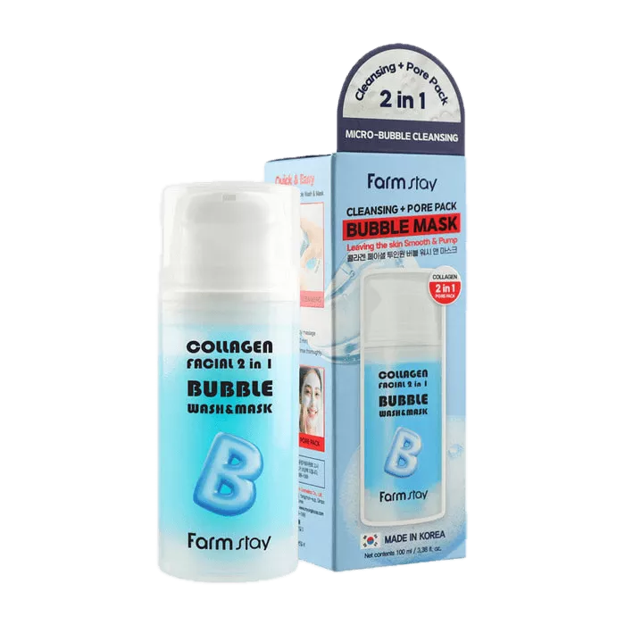 FarmStay Collagen Facial 2 In 1 Bubble Wash & Mask 100ml