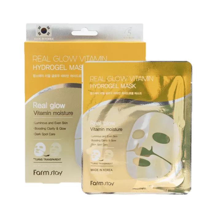 FarmStay Real Glow Vitamin Hydrogel Mask 34g*5EA