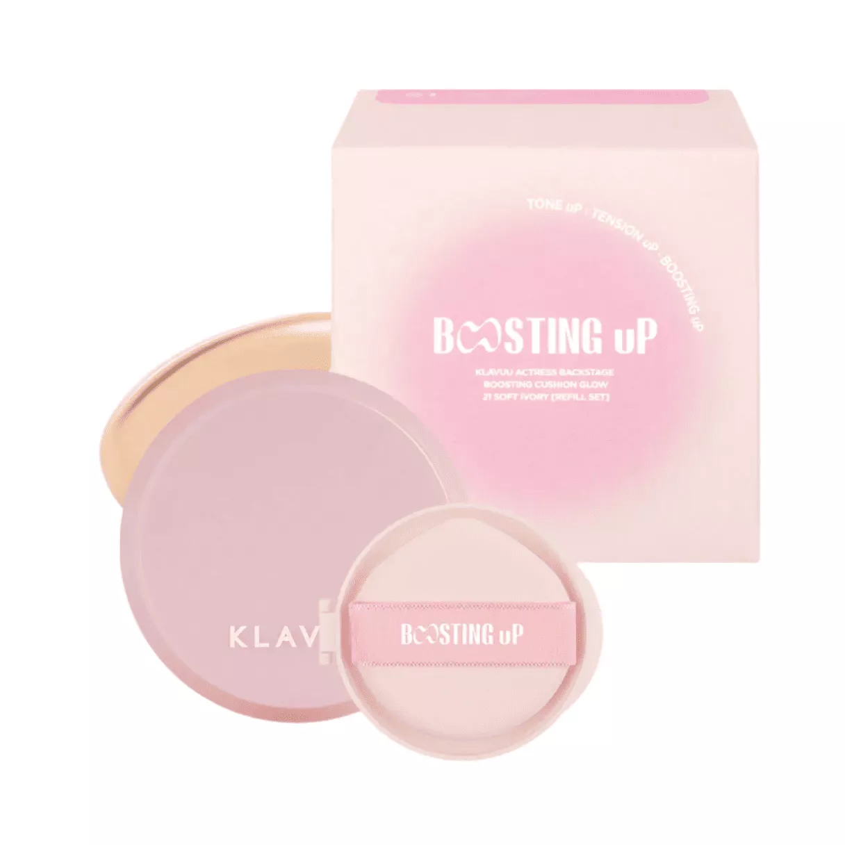 KLAVUU Actress Backstage Boosting Cushion Glow #21 Soft Ivory [REFILL SET] 12g