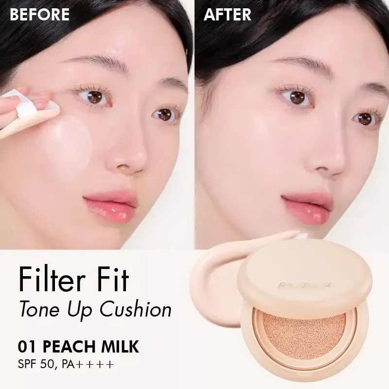 Peripera Filter Fit Milk Tone Up Cushion SPF50, PA++++ 01 Peach Milk